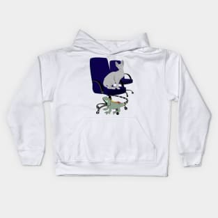 Chair, Iguana and Cat Kids Hoodie